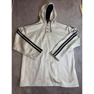 Y2K Street Culture Mens Henley Hoodie Gray Black check measurements Skater Grung